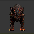 Fiery Lava Mythical Beast With Glowing Red Spikes And Volcanic Texture