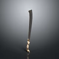 Traditional Handcrafted Weapon With Long Sharp Blade And Wooden Handle