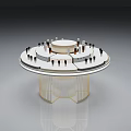 Elegant Circular Cosmetic Display Stand With Multiple Bottles And Layered Design 3d model