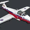 Passenger Plane Model With Red White Blue Livery Snowbird Logo And Twin Seat Streamlined Design