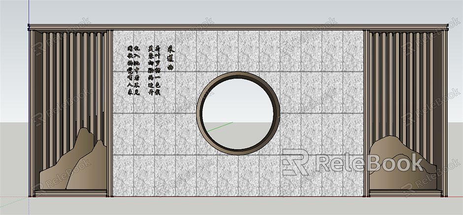 New Chinese Style Landscape Wall model