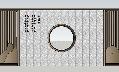 New Chinese Style Landscape Wall 3d model