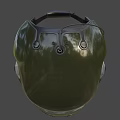 Military Green Aviation Helmet With Reflective Visor Headphones And Safety Straps