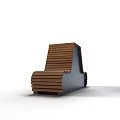 Modern Curved Wooden Leisure Chair With Natural Wood Slats And Ergonomic Design