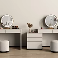 Dressing Table Dressing Table Dressing Stool Crystal Stool Makeup Mirror Dressing Table Makeup Table 3d model