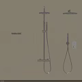 Modern Stainless Steel Shower Head With Wall Mounted Rainfall And Handheld Sprayer