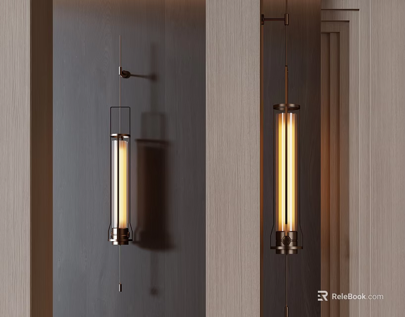 Modern Cylindrical Metal Wall Sconce With Warm Light For Home Interior Decor 3d model