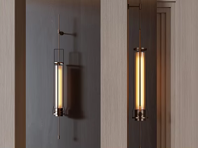 Modern Cylindrical Metal Wall Sconce With Warm Light For Home Interior Decor 3d model