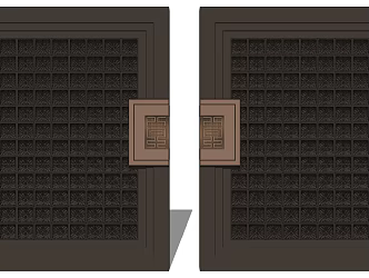 New Chinese Style Gate Villa Gate 3d model