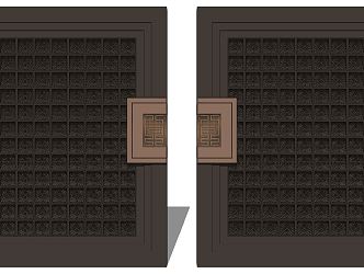 New Chinese Style Gate Villa Gate 3d model