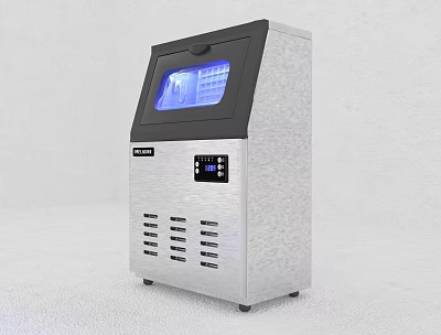 Commercial Stainless Steel Freezer with Digital Display Transparent Window and Efficient Ice Making 3d model