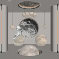 Modern Multiple Moon Shaped Hanging Lighting Combination For Interior Decor