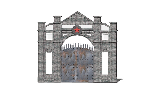 Jianou Gate Republic of China Old Shanghai Building Door and Window Components 3d model