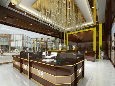 Light Luxury Jewelry Store Jewelry Store 3d model