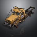 Vintage Yellow Crawler Vehicle With Metal Frame Track Structure And CRANLER 185