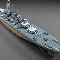 Battleship With Multiple Large Cannons On Deck
