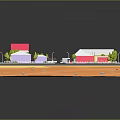 Detailed Miniature City Model With Colorful Buildings Roads Vehicles Trees And Street Lamps