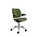 Ergonomic Comfortable Olive Green Fabric Office Chair With Adjustable Armrests And Durable Metal Swivel Casters