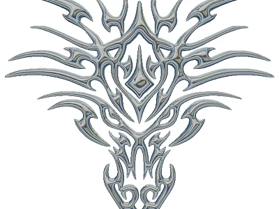 Metallic Abstract Art Decorative Ornament Set With Intricate Symmetrical Design 3d model