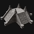 Stone Pedestal Platform Stone Stairway Remains Monuments Architecture 3d model