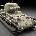 Vintage Military Tank 3D Rendered Side View With Weathered Exterior And Cannon Barrel
