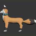 3D Cartoon Fox Character With Orange Fur White Tipped Ears Blue Eyes And Turquoise Scarf