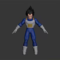 Vegeta Action Figure With Blue White Suit Black Spiky Hair Standing Pose