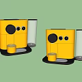 Stylish Yellow Coffee Machines With Transparent Glass Containers For Home Kitchen