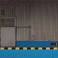 Industrial Factory Building Exterior With Metal Wall Number 10 And Warning Signs
