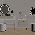 Modern Dressing Table Dressing Stool 3d model