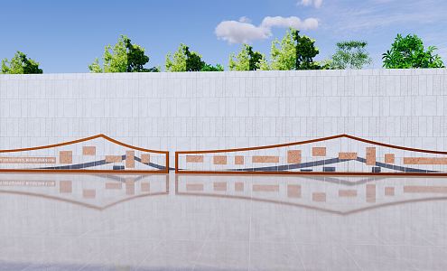 New Chinese style landscape wall 3d model