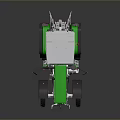 Green And White Industrial Tractor With Red Wheels Heavy Duty Design Features