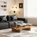 Glass Top Coffee Table With Wooden Base And Books In Modern Living Room