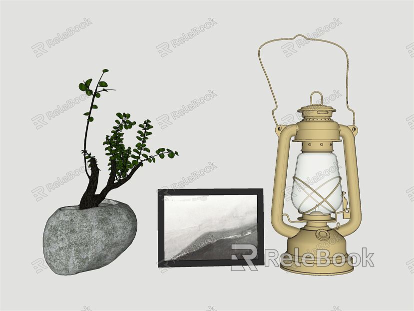 Modern kerosene lamp bonsai photo frame oil lamp combination model