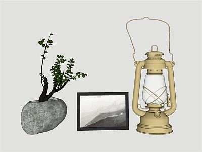 Modern kerosene lamp bonsai photo frame oil lamp combination model