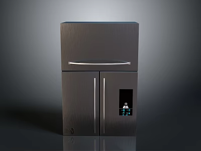 Black Modern Computer Case With Sleek Front Panel And LED Display Design 3d model