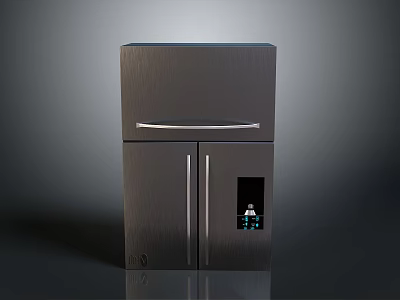 Black Modern Computer Case With Sleek Front Panel And LED Display Design 3d model