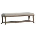 Classic Upholstered Sofa Bench With Light Gray Cushion Wooden Frame And Lower Shelf