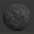 Abstract Geometric Sphere Composed Of Small Hexagonal Units With Textured Surface 3d model