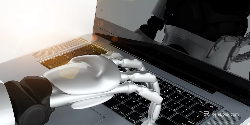 Smart Robot Hand Operating Laptop Keyboard With Precision And Efficiency 3d model 