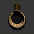 Wooden Torch Shaped Household Decorative Item With Black Straps And Natural Texture