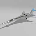 Streamlined Silver Aircraft Model With Blue Tail And Detailed Design 3d model