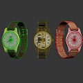 Stylish Watches With Gold Black Silver Dials And Brown Black Leather Straps