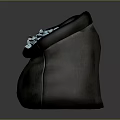 Full Burlap Bag Filled With Shiny Blue Coins On Dark Background