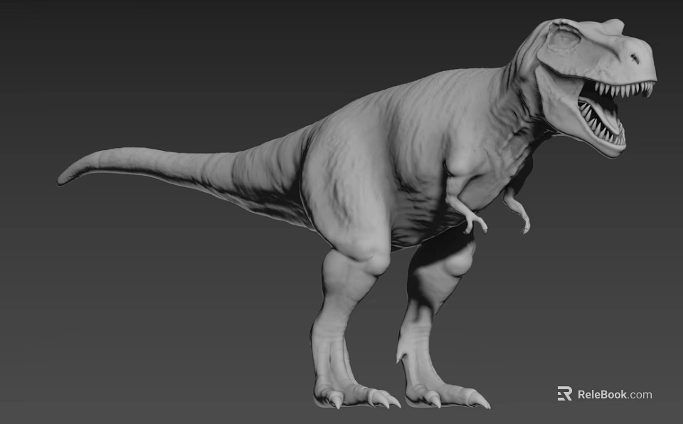 3D Model Tyrannosaurus Rex Reptile Detailed Texture Standing Posture Sharp Teeth 3d model 