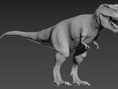 3D Model Tyrannosaurus Rex Reptile Detailed Texture Standing Posture Sharp Teeth 3d model