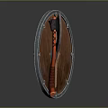Medieval Weapons Featuring Colorful Painted Shield Ornate Battle Axe With Red Handle And Metal Details