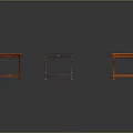 Four Small Tables With Different Designs And Wooden Legs In Various Colors