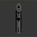 Classic Metal Pistol with Black Grip and Detailed Design on Dark Background