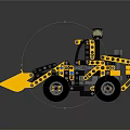 Yellow Toy Loader Building Block Model With Front Bucket And Black Wheels